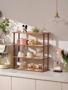 Bamboo Desktop Storage Rack 2/3/4 Layers Household Cup Rack Display Rack Countertop Organizer 杯架/收纳架