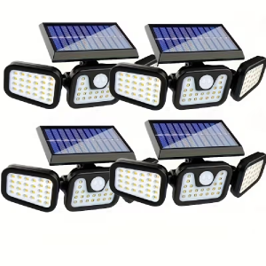 OSIDEN | 1/2/4 Pack Outdoor Solar Wall Light 3 Head Motion Sensor Light 270° Wide Angle Flood Wall Light for Yard Garage Patio Lighting