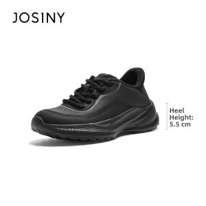 Josiny | Thick Sole Lace-Up Easy-to-Match Womens Elder Shoes
