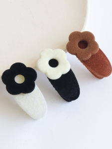 Kẹp Tóc Hoa Nhung Màu Đen Nữ Mùa Thu Mùa Đông Phụ Kiện Tóc Bên Nổ Bên Hông Phong Cách Pháp Thanh Lịch Cảm Giác Kẹp Tóc Cạnh Bên