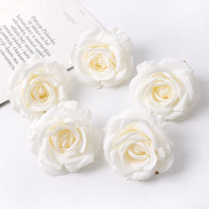 2/5Pcs 10cm Artificial Rose Silk Flower Heads Simulated Flower Home Room Decoration Wedding Decoration DIY Wreath Accessories