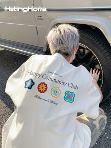 HetingHOME | Áo thun nam tay ngắn dáng rộng phong cách Mỹ mùa hè Hetinghome in họa tiết hoạt hình thoải mái thoáng khí