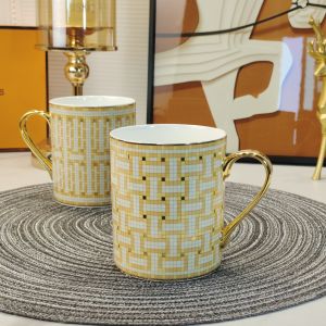 Luxurious Bone China Mugs Couple Coffee Cups Office Tea Cups Nordic Style Business Gifts Home Use Vases Dining Table Decor