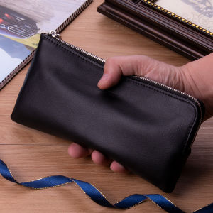 กระเป๋าหนังแท้สำหรับผู้ชาย กระเป๋าใส่โทรศัพท์มือถือแบบลำลอง ความจุขนาดใหญ่ แฟชั่น กระเป๋าสตางค์แบบพกพา กระเป๋าหนังวัวชั้นบน