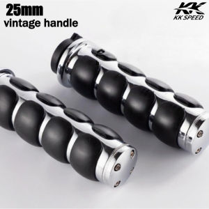 Retro Motorcycle Handle Bar Hand Grips 25MM Aluminum Rubber Handle for Harley Touring Softail Fat Boy Sportster XL 883 1200 Dyna