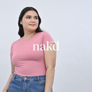 NAKD FASHION BIZZY DOUBLE LINING ROUND BASIC DAILY CASUAL SEAMLESS BLOUSE PLUS SIZE WOMEN TOP 5097