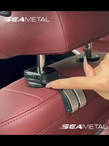 SEAMETAL Car Seat Hook Multifunctional Seatback Headrest Storage Double Hook Universal Car Hanger Hook Organizer Accessories