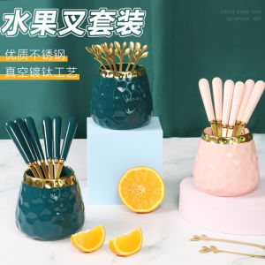 Bộ Thìa Dĩa Bằng Thép Không Gỉ Sang Trọng Bộ Thìa Dĩa Ăn Trái Cây Bộ Đựng Đồ Ăn Nhẹ Đựng Trong Hộp Đựng Đồ Ăn Nhẹ Bằng Thép Không Gỉ