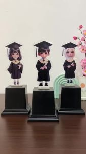 Model 3  KUNING Piala Wisuda Anak Sekolah Tk Paud Sd Plakat Boneka Akrilik Souvenir Kado Hadiah
