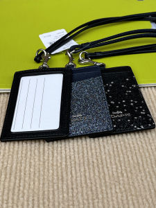New Leather Work ID Card Lanyard Company Access Control Card Holder Neck Hanging Badge Purse for Office Workers Premium Card Case