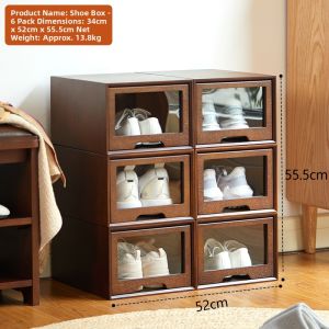 NALANDUOHAO | Real Wood Large Capacity Drawers Moisture-Proof No Assembly Entryway Shoe Cabinet