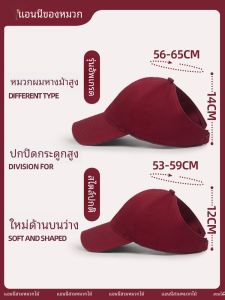 หมวกเบสบอลทรงปากเป็ดชายกว้าง ครึ่งหัว ฤดูร้อน หมวกผู้หญิง สีแดงเข้ม ทรงกลม ทรงลำลอง สำหรับใส่ไปเที่ยวในฤดูใบไม้ผลิและฤดูใบไม้ร่วง