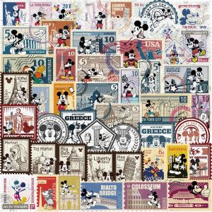 50 ชิ้น Disney Retro Mickey แสตมป์ไวนิลสติกเกอร์กันน้ําสติกเกอร์การ์ตูนสําหรับแล็ปท็อปขวดน้ําโน้ตบุ๊คและรถยนต์