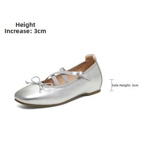 Teenmix | Mary Jane Style Leather Shoes with Inner Elevator and Soft Sole