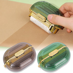 กระดาษแบบพกพาขนาดเล็กแบบ2 In 1แบบลูกกลิ้งกาวได้ผ้าสำลีเช็ดฝุ่นลอนม้วนผมเครื่องตัดแต่งขนเสื้อผ้าพรมเครื่องกำจัดขนสัดว์เลี้ยงเตียง-เครื่องมือทำความสะอาดในครัวเรือน