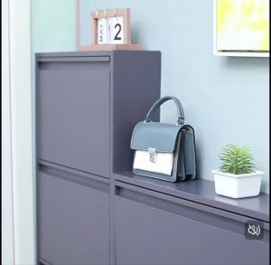Metal Shoe Cabinet Flip Shoe Rack Wall Mounted Shoes Organizer For Home Multi Layer Entrance Cabinet Shoes cabinet storage