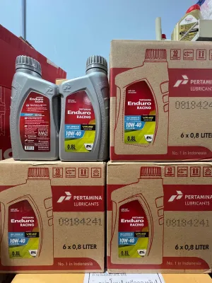 *ยกลัง (6ขวด)* น้ำมันเครื่อง Enduro สังเคราะห์ 100% 4T racing 10w-40 JASO MA2 API SN ขนาด 0.8 ลิตร