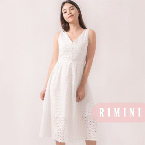 RIMINI - Dress Wanita Gaun Pesta V-Neck Putusan Broklat XS-XL - Evelia 521635