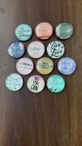 6/12Pcs Round Inspirational Quote Fridge Magnets Decorative Mini Craft Magnets For Kitchen Whiteboard Home Office Desk Decor