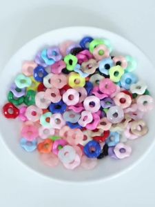 200 Hạt Cườm Acrylic Hình Bánh Rán Cạnh Gợn Sóng 12mm Nhiều Màu Sắc Ngẫu Nhiên Dùng Làm Vòng Tay Vòng Cổ Trang Sức Hạt Làm Khoảng Cách