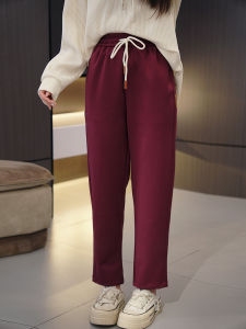 High Waist Elastic plus Size Womens Sport Casual Pants Spring New Loose Slimming Meat Covering Long Trousers Korean Style Straight Leg