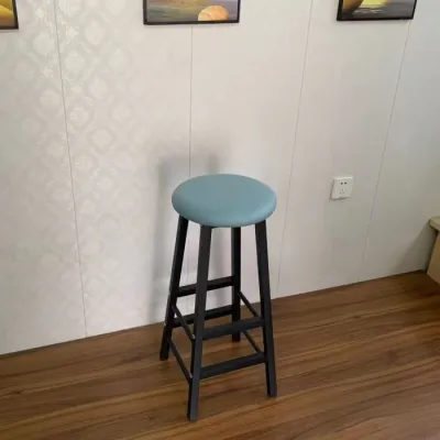 Tall Modern Minimalist Iron Bar Stool With Back