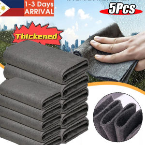 5pcs Thickened Magic Cleaning Cloth Reusable No Trace Cleaning Cloth Microfiber Washing Rags Multifunction Glass Wiping Towels for Car Window Mirrors