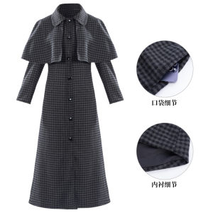 Wednesday Second Season Cos Costume Halloween Adams Family Main Female Role Woolen Coat Jacket Cosplay Womens Clothing