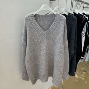 Áo Len Cardigan Cổ Chữ V Dáng Rộng Dài Vừa Phải Cho Nữ Mùa Thu Đông Mới Mềm Mại Thoải Mái Đa Năng Áo Len Cardigan