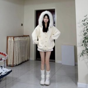 CHANGTONG | Hooded Knit Top Loose