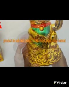 Kucing Hoki & Rejeki: Lucky Cat Koin & Baterai 16CM