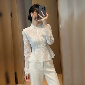 YUFUQING | Elegant Lace Standing Collar Shirt