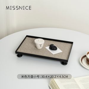 Luxurious Desktop Aromatherapy Perfume Cosmetic Storage Tray Entrance Key Storage Wooden Foot Tea Tray Moisture Proof One Layer Rack