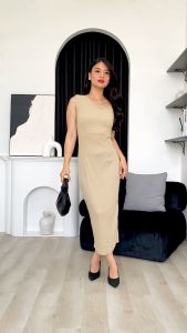 One Shoulder Dress Wera Dres Wanita