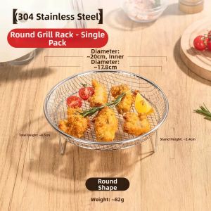 HANXIAO | Food-Grade 304 Stainless Steel Air Fryer Grill