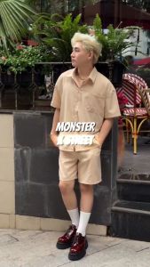 Đồ Bộ Nam MONSTER X STREET Set Đũi Nam (Áo + Quần) Áo Sơ Mi Đũi Cộc Tay Linen Đi Biển Mùa Hè Cao Cấp