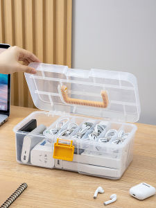 Mobile Phone Data Cable Storage Box Home Desktop Organization Power Cord Sorting Bag High Capacity Wire Management Case