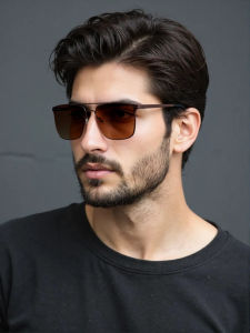 New Trendy Sunglasses With Stylish Rectangular Frames And Metal Construction Suitable For Men With UV400 Lenses 5135