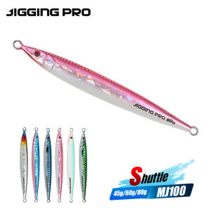 JIGGING PRO Metal Jig 60g 80g 100g Slow Horizontal Fall Jigging Lure Shore Long Cast Saltwater Fishing Bait