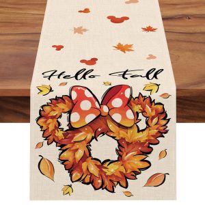 VIKAMA cartoon cute Christmas table runner waterproof and easy to clean restaurant dining table party decoration table flag