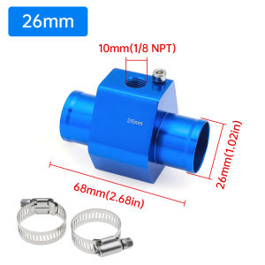 RYSJM | 26MM-40MM Blue & Black Aluminium Water Temp Gauge Radiator Temperature Water Temp Joint Pipe Sensor for Car Truck Gauges