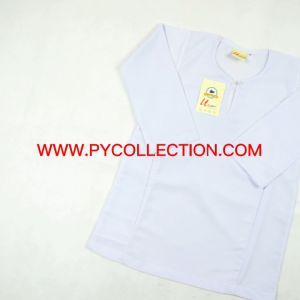 Combo Deal Sepasang ~ Baju Kurung Putih + Kain Rendah Biru Licin / Baju Sekolah Jenama Unipro UP004 UP005 PT002 PT001