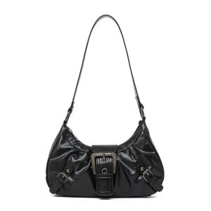 Retro Y2K Pleated Hobo Shoulder Bag for Women Hot Selling Maillard Style Underarm Bag Clutch Handbags for Travel Work Shopping