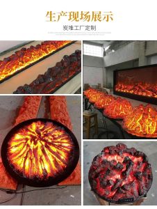 Artistic Style Simulated Charcoal Fake Fire Pit Wedding Celebration Decoration Flame round Electric Charcoal Stove