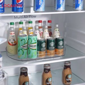 Rotating Tray Rack Cabinet Pantry Organizer Fruit Spice Storage Container Multipurpose Kitchen Vanity Clear Holder