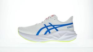 ASICS Women NOVABLAST 5 ATC Running Shoes in White/Tuna Blue