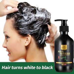 White hair shampoo He Shou Wu Shampoo White Hair to Black Herbal Natural Health 300ml Repair damaged hair Anti-itch and anti-dandruff Oil Control & Refreshing Anti-hair loss shampoo Herba Leonurus heterophyllus