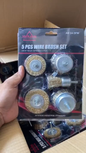 PREMIUM Sikat Kawat Mangkok Mini Kuningan Set Isi 5 Pcs - Sikat mesin bor