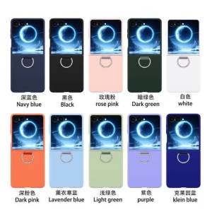 szhaiyu | With Ring Holder Shockproof Phone Case for Galaxy Z Flip 8 7 6 5 4 5G for Samsung ZFlip8 ZFlip7 FE Hard PC Armor Back Cover