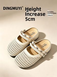 DINGMUYI | Internal Lift 5cm Thick Sole Enclosed Toe Sandals for Women